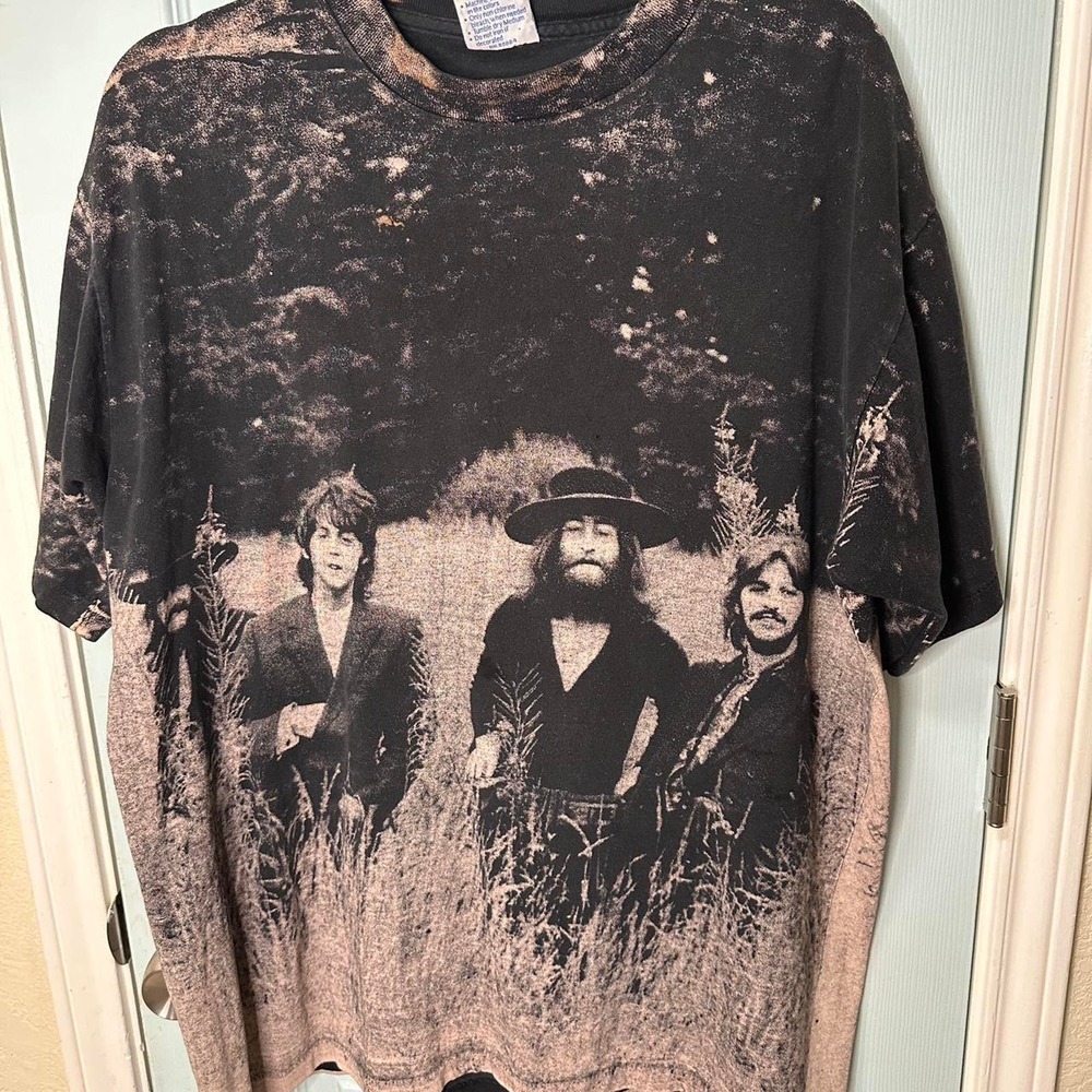 Vintage 1995 beatles AOP shirt john lennon paul mccartney size XL
